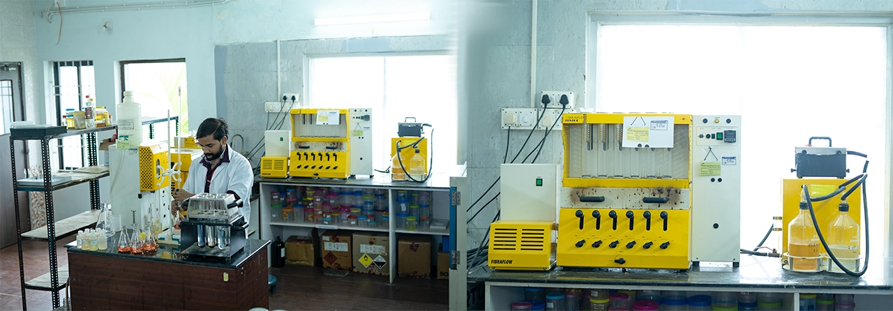 Scientist analyzing soil samples